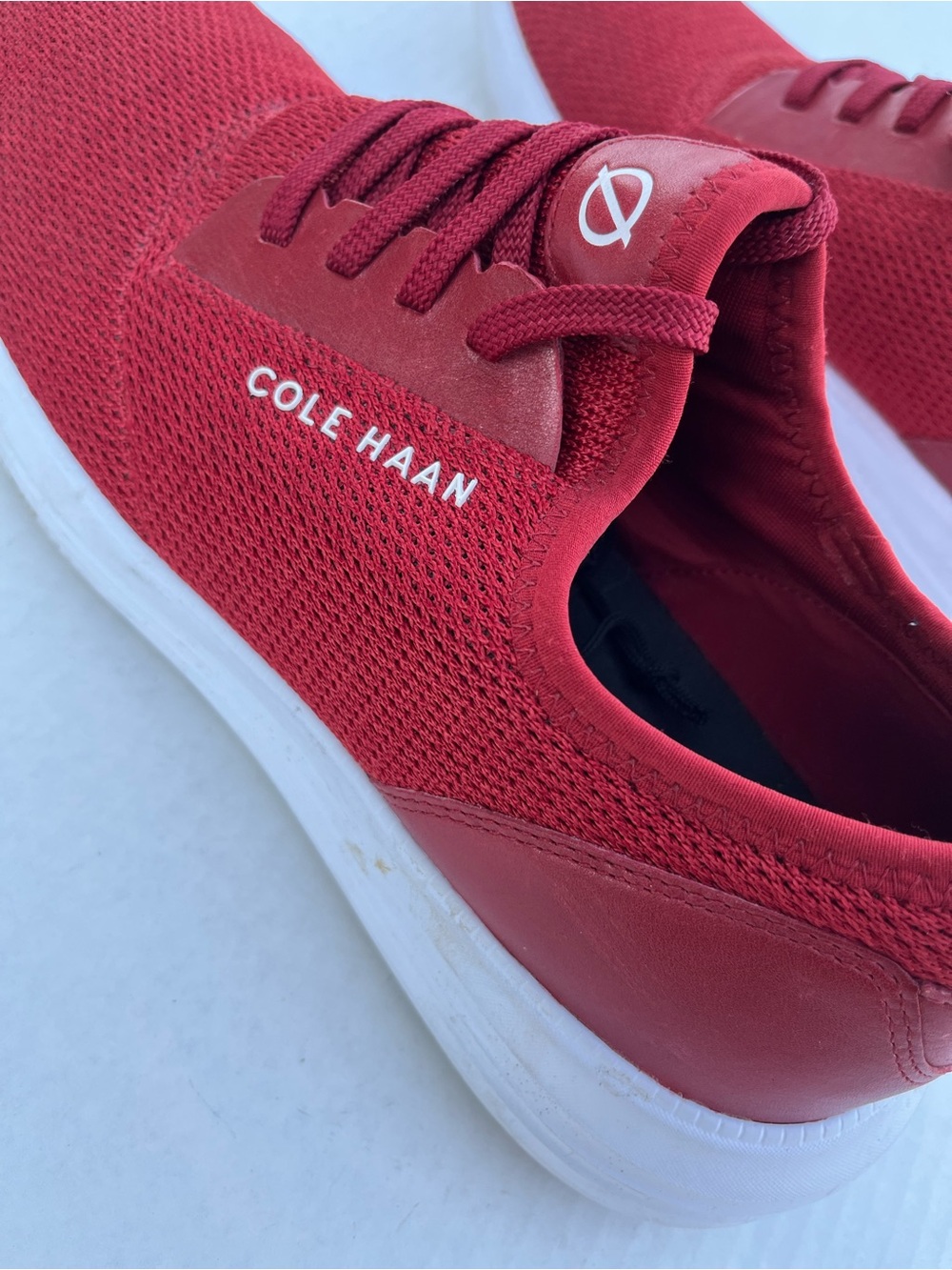 Cole Haan ZeroGrand Scarlet Red Knit Low-Top Sneakers Men sz 10 Business Casual